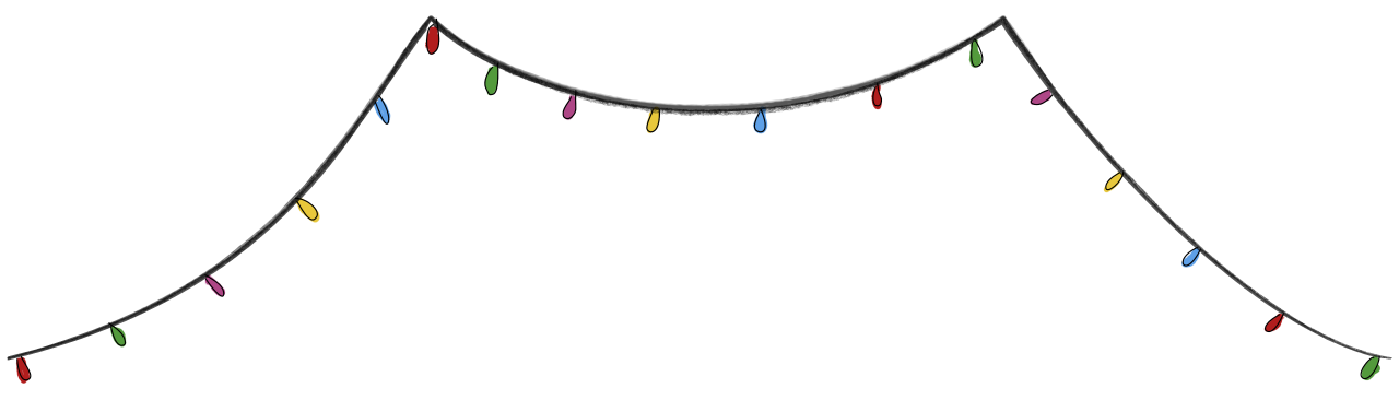 A string of hand-drawn festoon lights.